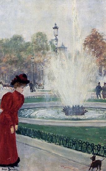 Jean Beraud Parisienne Au Rond-Point Des Champs Elysees oil painting picture